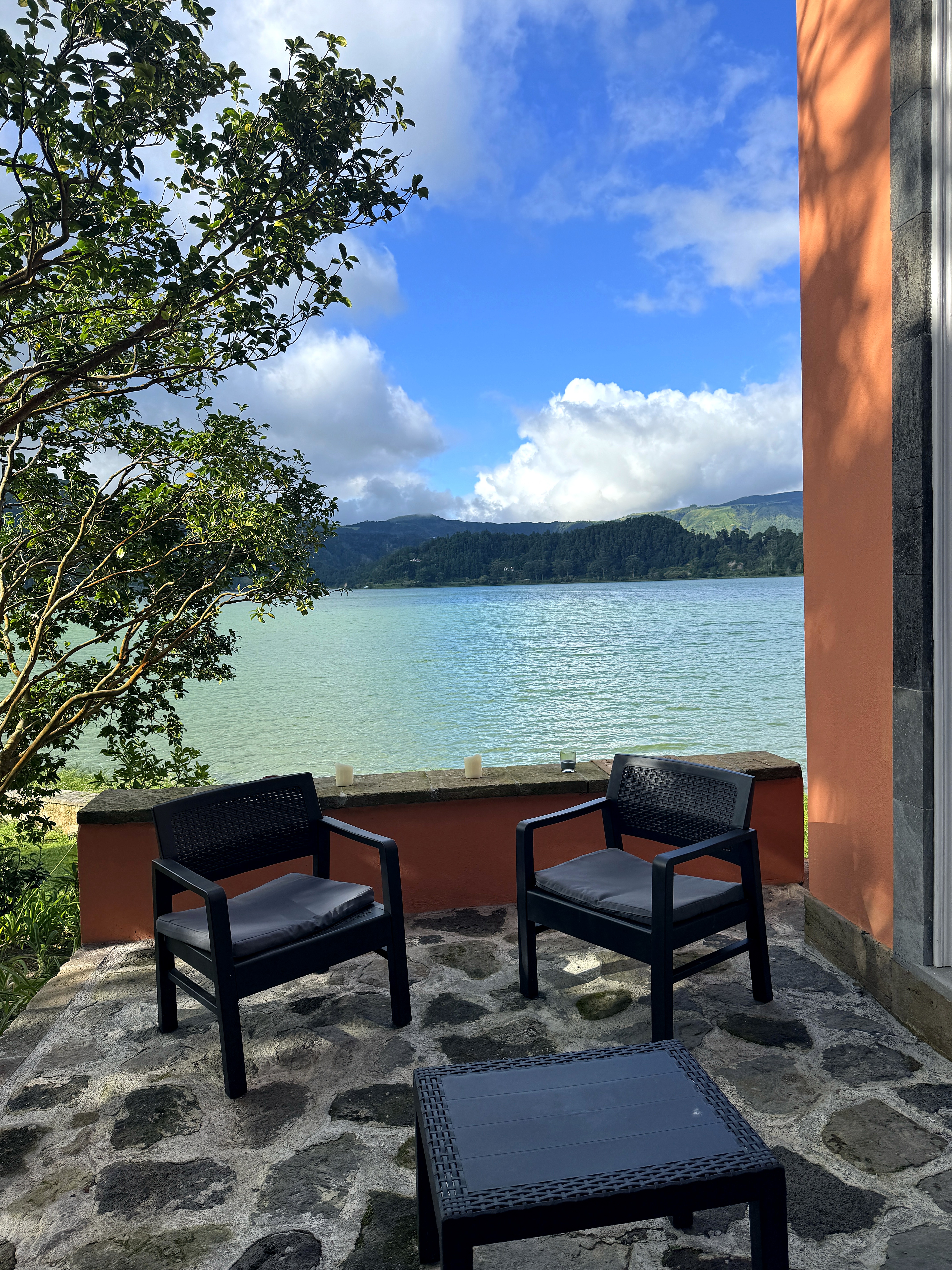 Private terrace overlooking Lagoa das Furnas